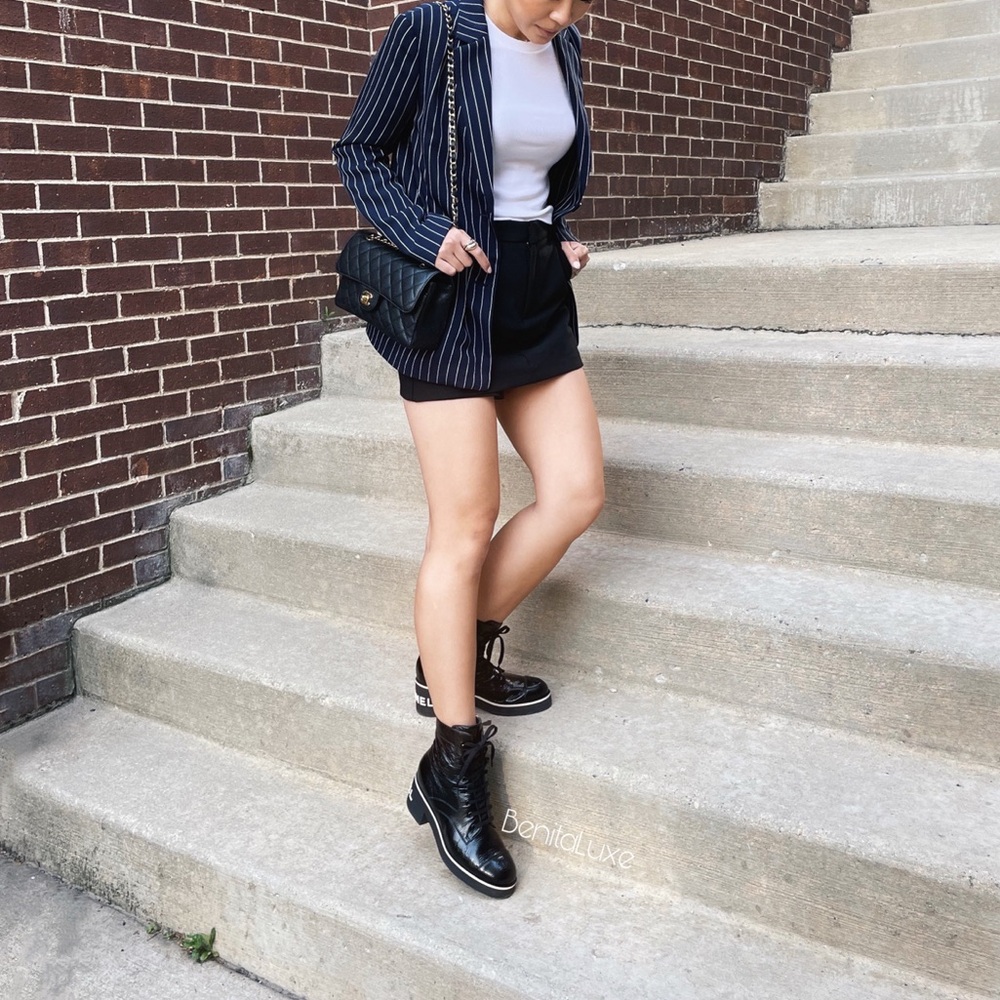 EUC ARITZIA BABATON Demy Navy Striped Blazer XS Japanese Fabric 90s Inspired